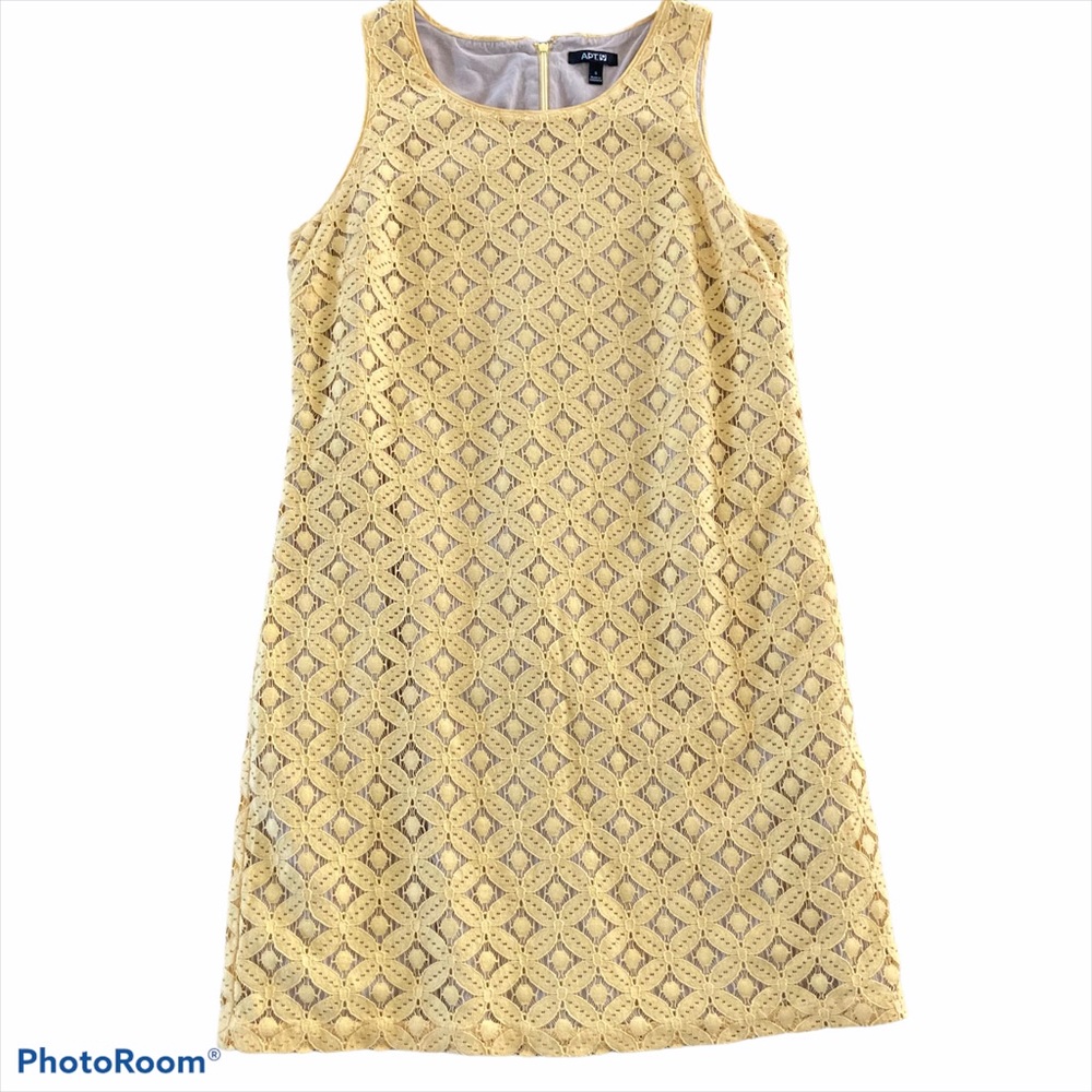 Apt 9 Dress Sz Small Lace Yellow Sleeveless Dress